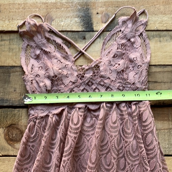 EUC Free People One Adella Burnout Lace Mini Pink Dress - Picture 9 of 14